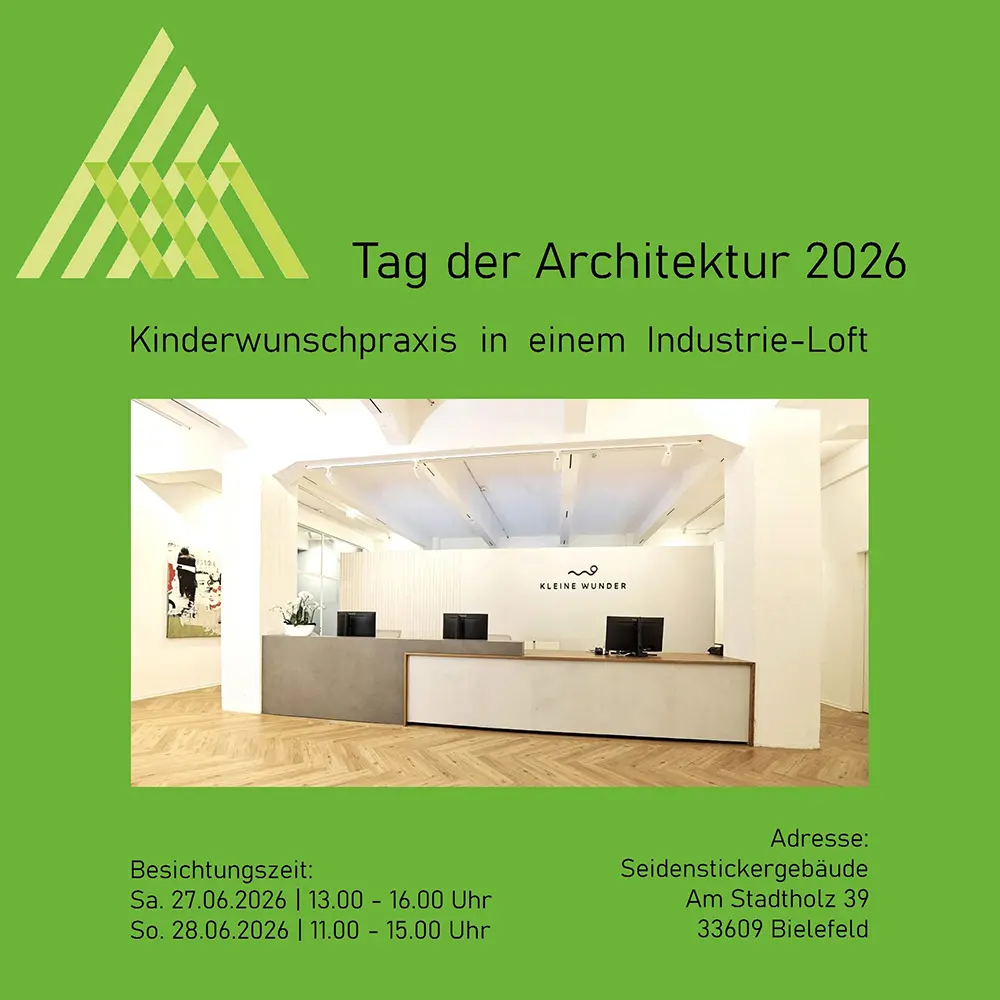 Tag der Architektur 2026 – Kinderwunschpraxis im Seidenstickergebäude in Bielefeld